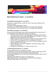 Marknadsföring för artister – en workshop