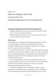 Nationell handlingsplan för de mest utsatta barnen