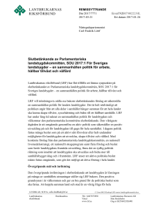 LANTBRUKARNAS RIKSFÖRBUND Slutbetänkande av