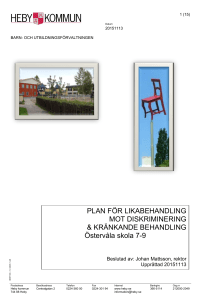 PLAN FÖR LIKABEHANDLING MOT