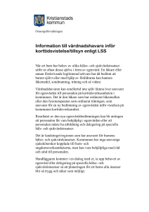 Information till vårdnadshavare angående korttidstillsyn enligt LSS