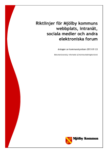Riktlinjer för Mjölby kommuns webbplats, intranät, sociala medier