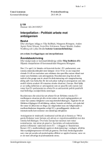 Interpellation - Politiskt arbete mot antiziganism