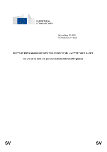 SV SV RAPPORT FRÅN KOMMISSIONEN TILL