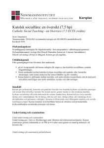 Katolsk sociallära: en översikt (7,5 hp)