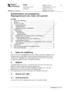 Slutdesinfektion och slutstädning