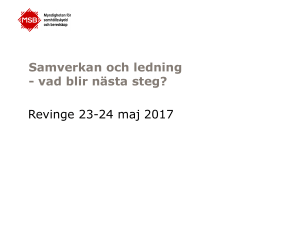 Jönköping 11 maj - Myndigheten för samhällsskydd och beredskap