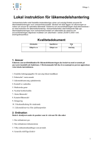 Lokal rutin för läkemedelshantering