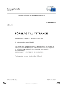 SV SV FÖRSLAG TILL YTTRANDE