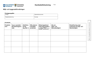 Exempel på hur man fyller i kemikalieförteckningen