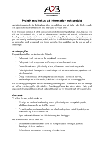 Annons Praktik med fokus på information och projekt