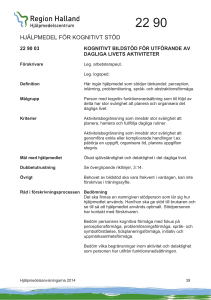 22 90 03 Kognitivt bildstöd för utförande av dagliga livets aktiviteter
