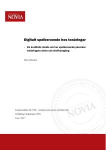 Digitalt spelberoende hos tonåringar