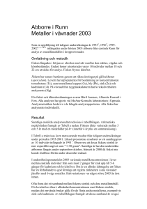 Abborre i Runn Metaller i vävnader 2003