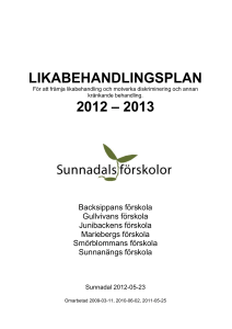 likabehandlingsplan 2012 – 2013