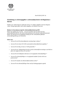 Fördelning av arbetsuppgifter i arbetsmiljöarbetet vid Högskolan i