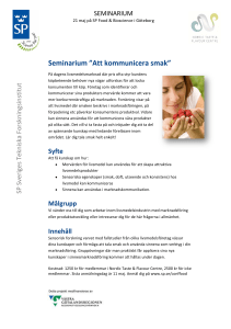 Seminarium ”Att kommunicera smak”