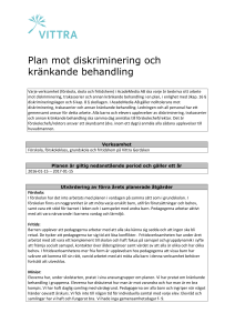 Plan mot diskriminering och kränkande behandling 2016 01 15