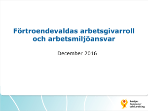 Förtroendevaldas arbetsgivarroll och arbetsmiljöansvar
