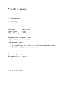 Provtenta 1 år gammal KOD/personnummer: E