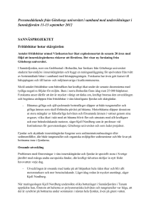 Pressmeddelande från Göteborgs universitet i samband med