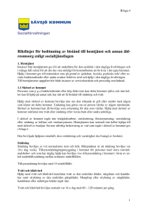 Riktlinjer för bedömning av bistånd till hemtjänst och annan äld