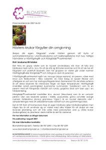 Pressmeddelande 2007-06-22 Höstens krukor förgyller din