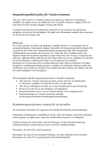 Integrationspolitisk policy för Vansbro kommun