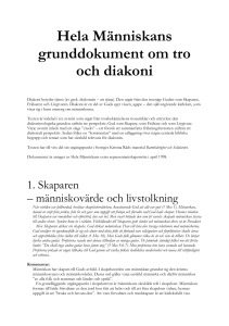 Hela Människans grunddokument om tro och diakoni