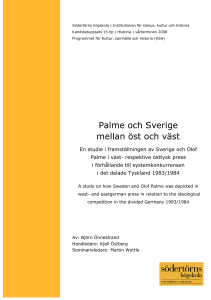Palme och Sverige mellan öst och väst