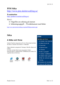 PIM Hantera Söka