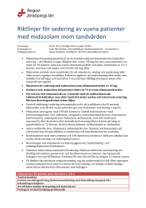 Riktlinjer för sedering av vuxna patienter med midazolam inom