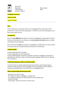 Pedagogisk planering Vatten och luft