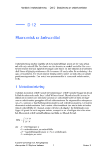 D12 - Ekonomisk orderkvantitet