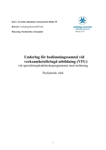Underlag för bedömningssamtal vid VFU i Kurs 3