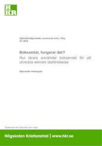 Boksamtal, fungerar det? Hur lärare använder boksamtal för att