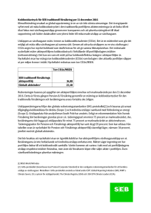 Koldioxidavtryck för SEB traditionell försäkring per 31 december