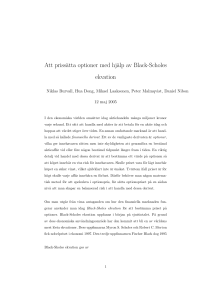 Att prissätta optioner med hjälp av Black