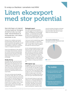 Liten ekoexport med stor potential