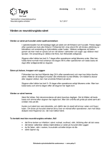 Vården av såret på huvudet under sjukhusvistelsen
