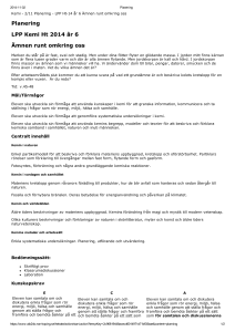 Planering LPP Kemi Ht 2014 år 6 Ämnen runt omkring oss