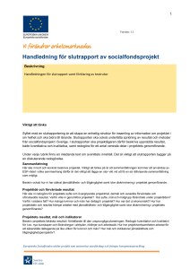 Handledning för slutrapport av socialfondsprojekt - Svenska ESF