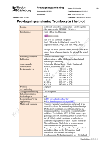 Provtagningsanvisning Trombocyter i helblod