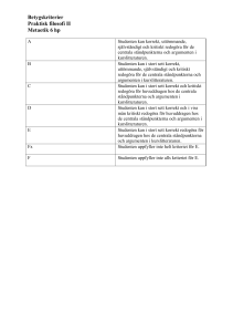 Betygskriterier Praktisk filosofi II Metaetik 6 hp