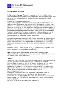 PRATKARTAN PROJEKT Bakgrund/målgrupp