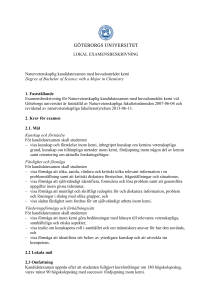 Naturvetenskaplig kandidatexamen med huvudområdet kemi