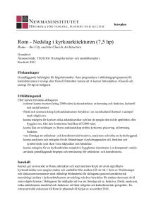 Rom - Nedslag i kyrkoarkitekturen (7,5 hp)