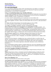Om specialundervisning