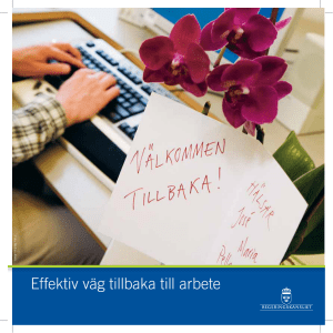 Effektiv väg tillbaka till arbete