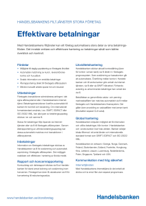 Effektivare betalningar